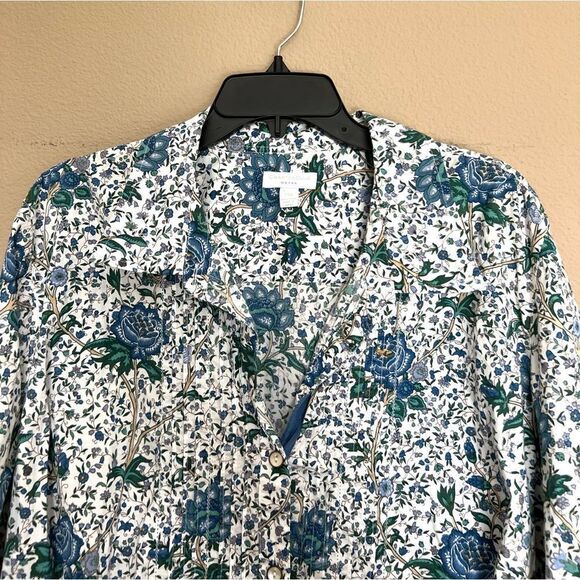 Charter Club Floral Print Button Down Top - Picture 2 of 5